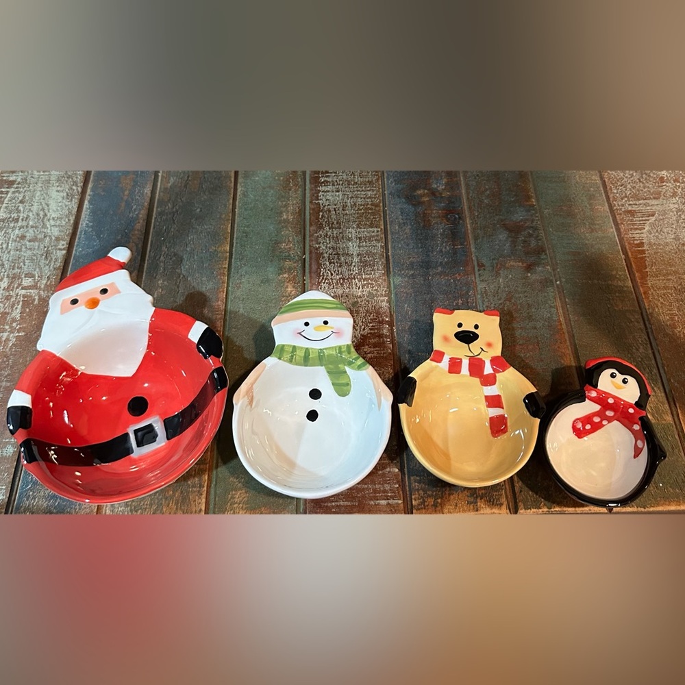 Festive Ceramic Holiday Measuring Cups